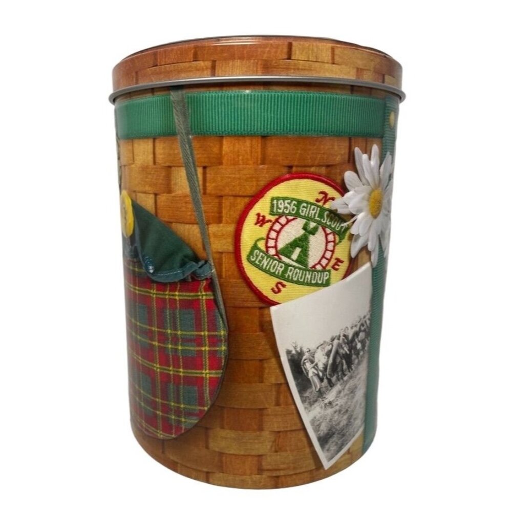 Girl‎ Scout "Senior Roundup" Commemorative Tin - Backpack Style - 1956 Tribute